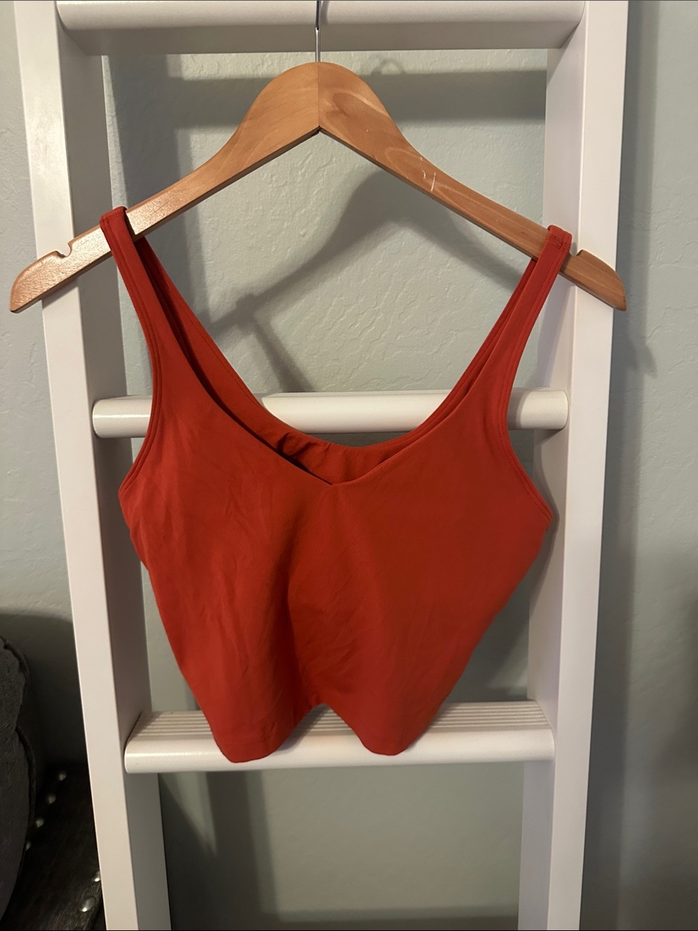Lulu's Burnt Orange Align Cropped Scoop Sports Tank